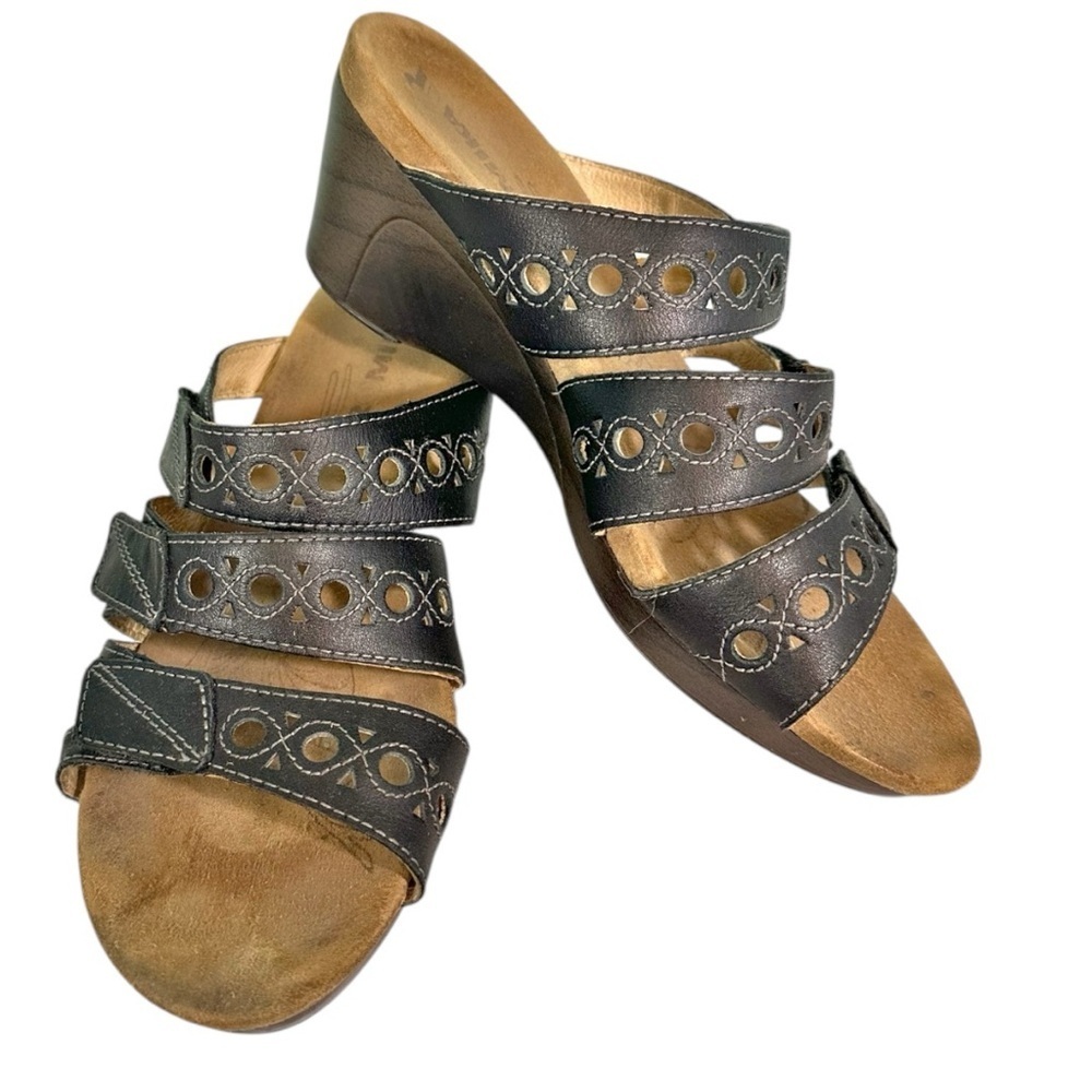 Romika Black Leather Mules with Cutout Design 9 / 39